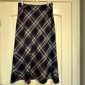 Vintage Talbots fully lined purple plaid maxi skirt